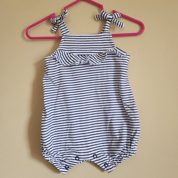 Baby Essentials - Spaghetti Strap Bow Baby Girl Romper Size 6 Months - Picture 1 of 5